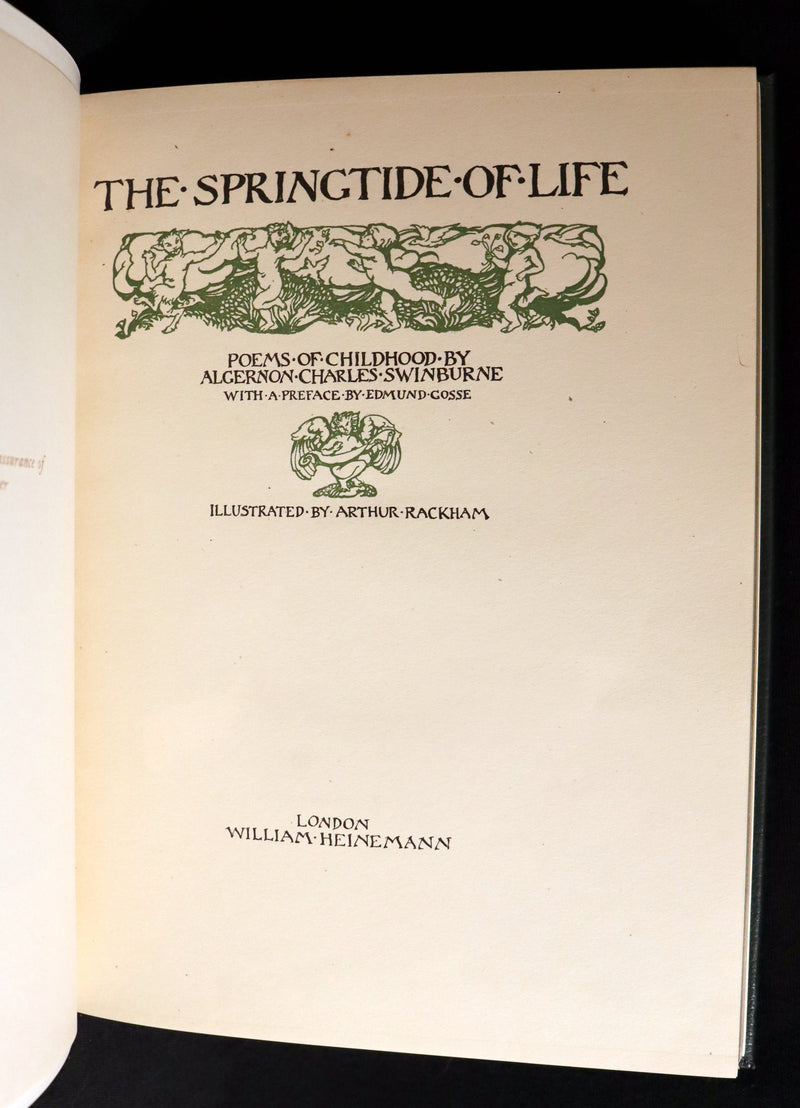 1918 Rare First Edition - The Springtide of Life, Poems of Childhood illustrated by Arthur Rackham.