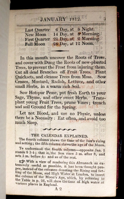 1812 Scarce First Edition with Claps -  Almanack Rider's British Merlin, For the Year 1812.