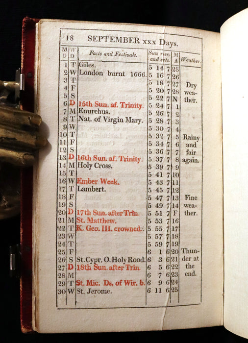 1812 Scarce First Edition with Claps -  Almanack Rider's British Merlin, For the Year 1812.