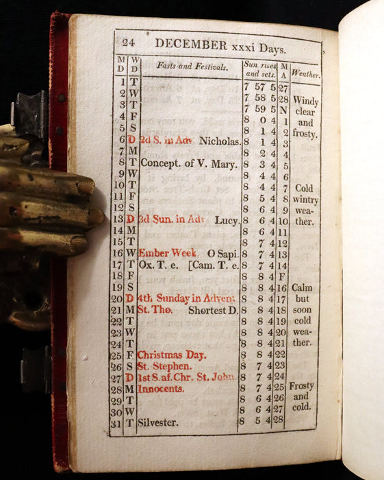 1812 Scarce First Edition with Claps -  Almanack Rider's British Merlin, For the Year 1812.