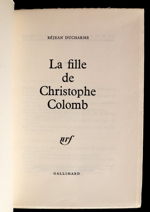 1969 Scarce Limited First French Edition - La Fille de Christophe Colomb by Rejean Ducharme.