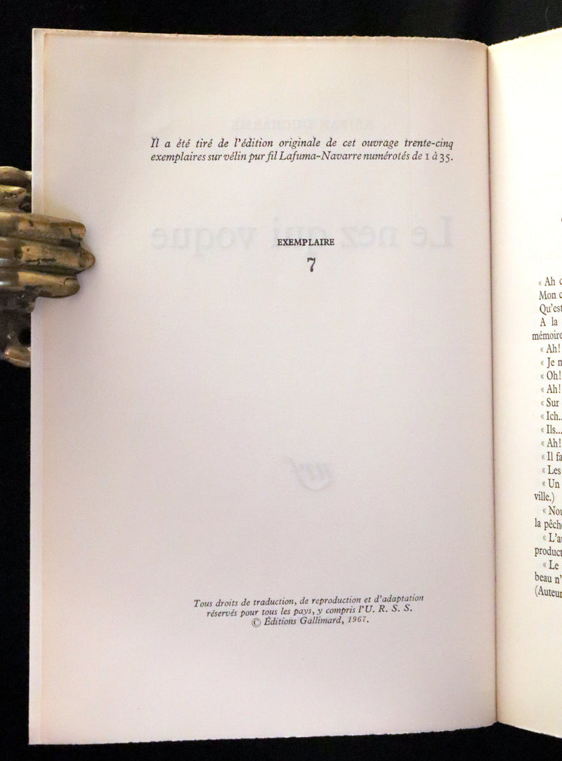 1967 Scarce Limited First French Edition - Le Nez qui Voque by Réjean Ducharme. #7/35.