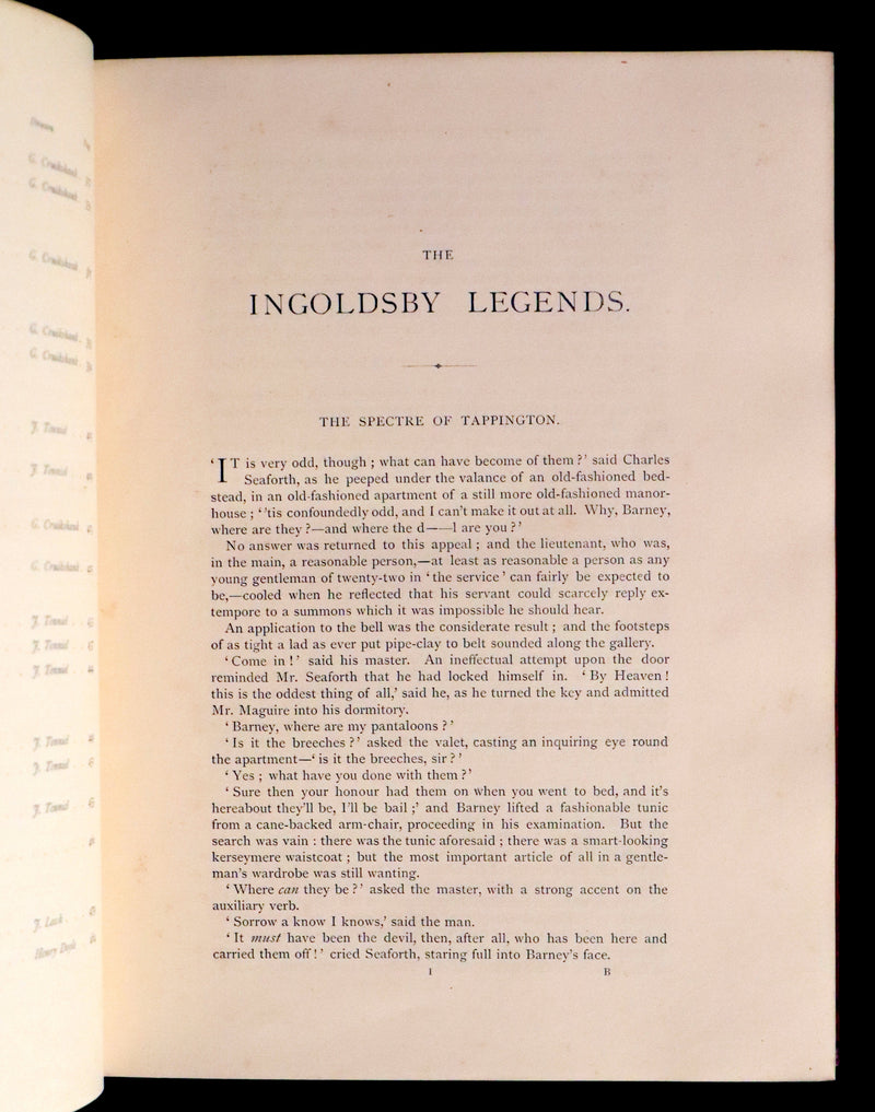 1870 Beautiful Binding - INGOLDSBY LEGENDS Illustrated by Cruikshank, Leech and Tenniel.