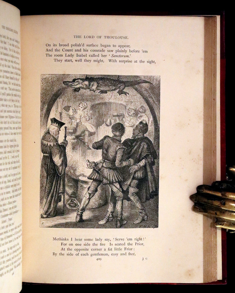 1870 Beautiful Binding - INGOLDSBY LEGENDS Illustrated by Cruikshank, Leech and Tenniel.