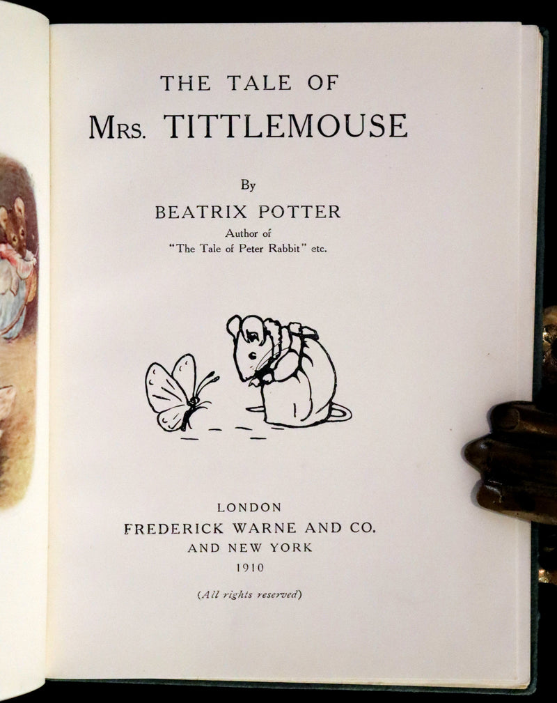 1910 Rare First Edition - The Tale of Mrs. Tittlemouse by Beatrix Potter.