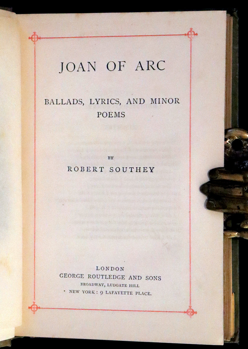 1865 Rare Victorian Book - JOAN OF ARC and Poems by Robert Southey Illustrated by John Gilbert.