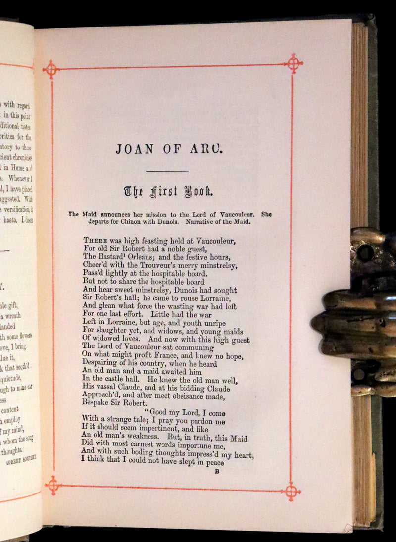 1865 Rare Victorian Book - JOAN OF ARC and Poems by Robert Southey Illustrated by John Gilbert.