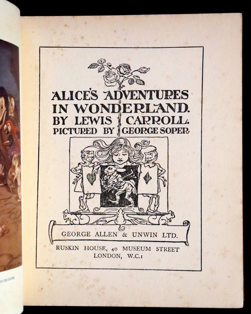 1920 Rare Edition - Alice's Adventures in Wonderland illustrated by George Soper.