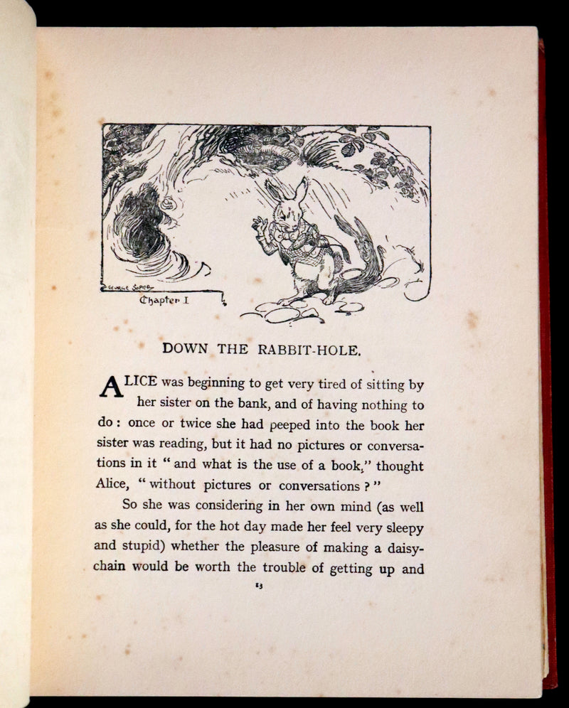1920 Rare Edition - Alice's Adventures in Wonderland illustrated by George Soper.
