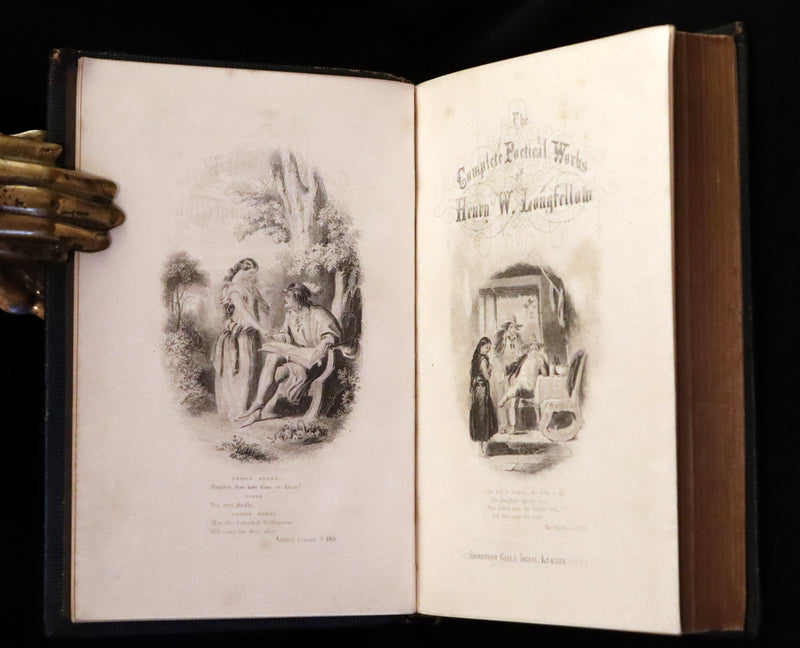 1875 Nice Victorian Binding - The Poetical Works of Henry Wadsworth Longfellow. Illustrated.