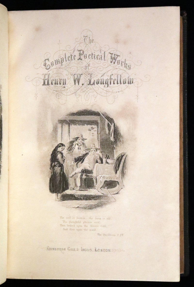 1875 Nice Victorian Binding - The Poetical Works of Henry Wadsworth Longfellow. Illustrated.