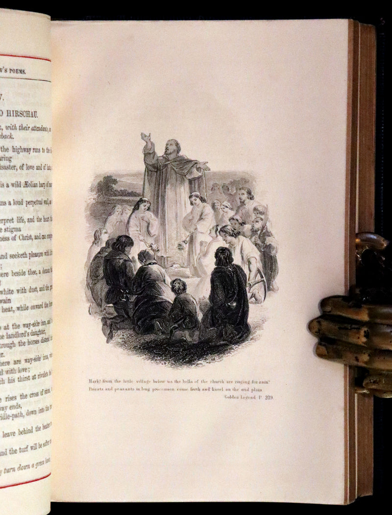 1875 Nice Victorian Binding - The Poetical Works of Henry Wadsworth Longfellow. Illustrated.