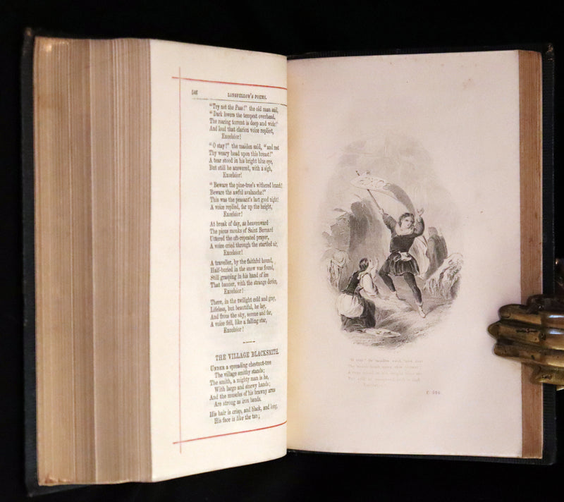 1875 Nice Victorian Binding - The Poetical Works of Henry Wadsworth Longfellow. Illustrated.