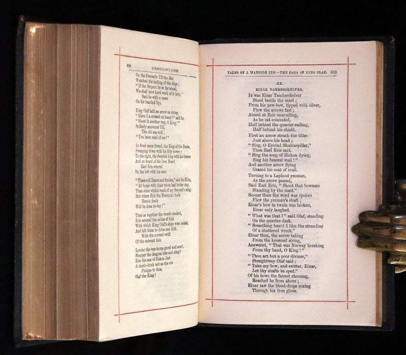 1875 Nice Victorian Binding - The Poetical Works of Henry Wadsworth Longfellow. Illustrated.