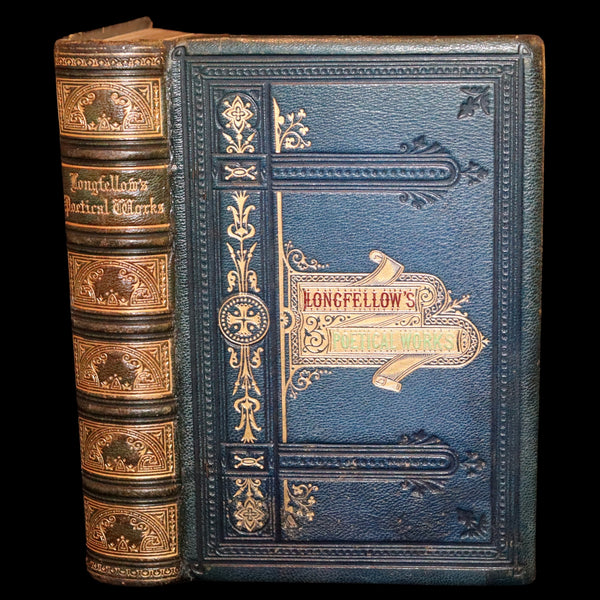 1875 Nice Victorian Binding - The Poetical Works of Henry Wadsworth Longfellow. Illustrated.