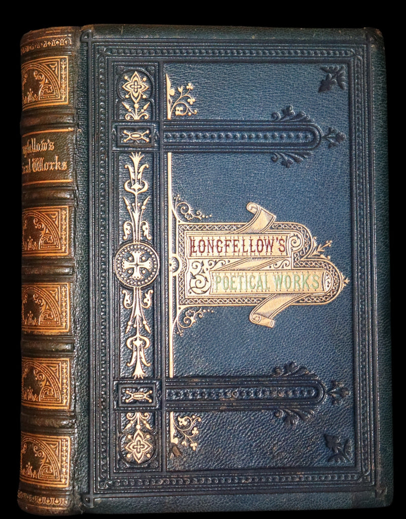 1875 Nice Victorian Binding - The Poetical Works of Henry Wadsworth Longfellow. Illustrated.