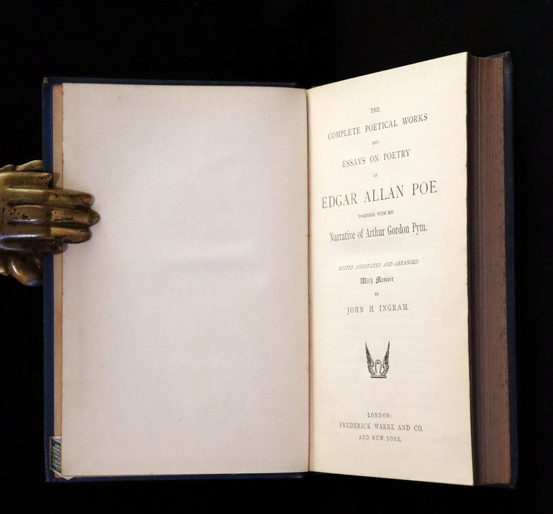 1888 Scarce Victorian Book - The Complete Poetical Works of EDGAR ALLAN POE & Arthur Gordon Pym.