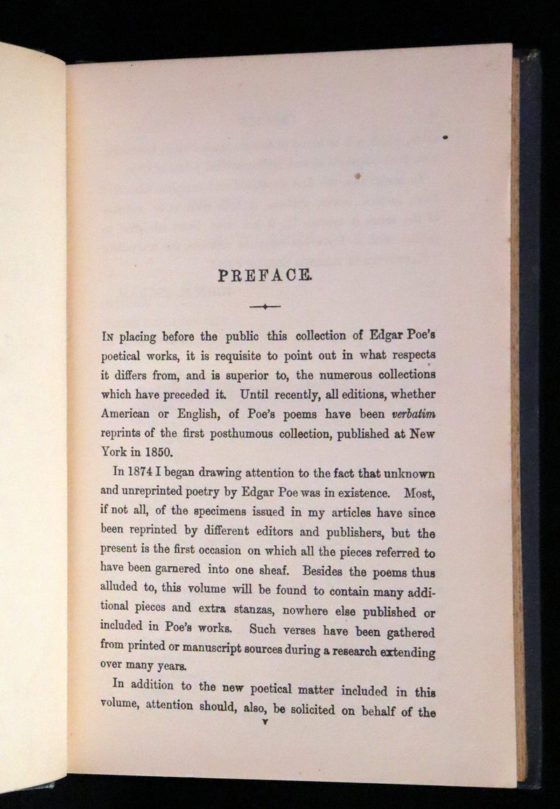 1888 Scarce Victorian Book - The Complete Poetical Works of EDGAR ALLAN POE & Arthur Gordon Pym.