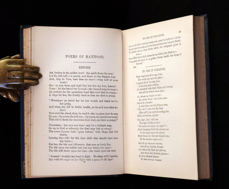 1888 Scarce Victorian Book - The Complete Poetical Works of EDGAR ALLAN POE & Arthur Gordon Pym.