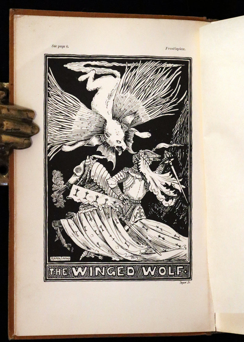 1893 Scarce First Edition - THE WINGED WOLF & Other Fairy Tales by Ha Sheen Kaf Illustrated by Arthur Layard.