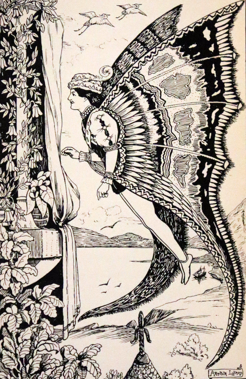 1893 Scarce First Edition - THE WINGED WOLF & Other Fairy Tales by Ha Sheen Kaf Illustrated by Arthur Layard.