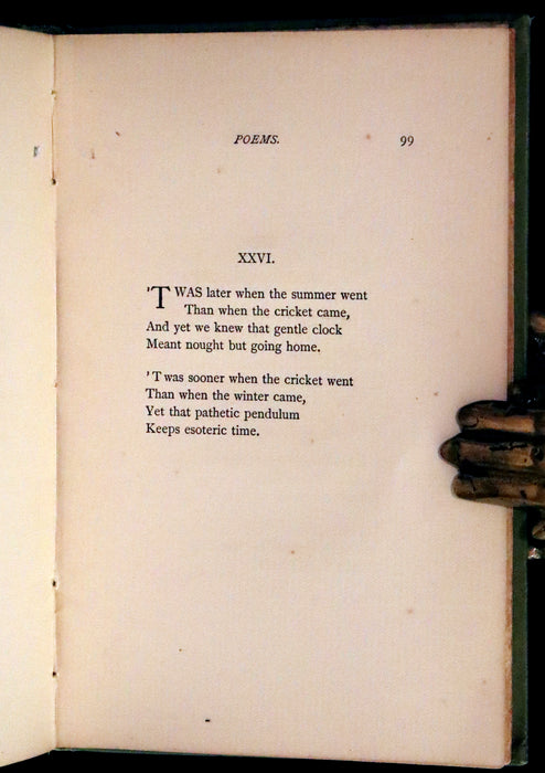 1892 Rare Early Edition - POEMS by EMILY DICKINSON Edited by Two of Her Friends.