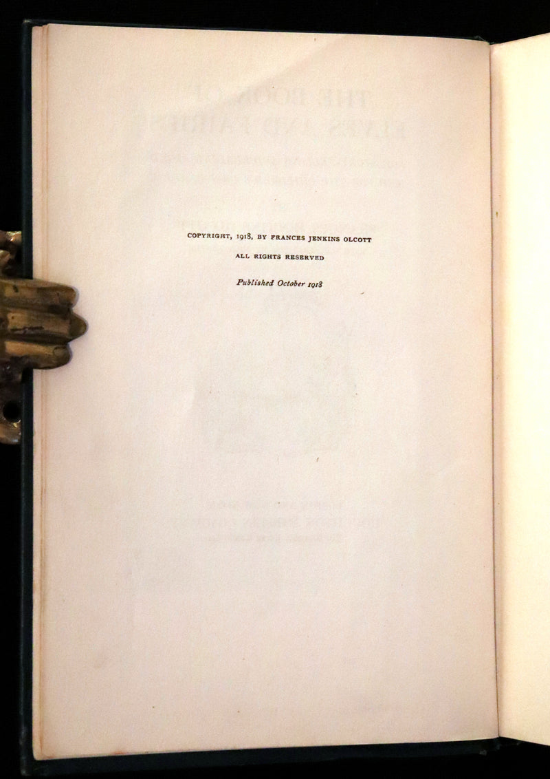 1918 Scarce First Edition - The Book of Elves and Fairies by Frances Jenkins Olcott illustrated by Milo Winter.