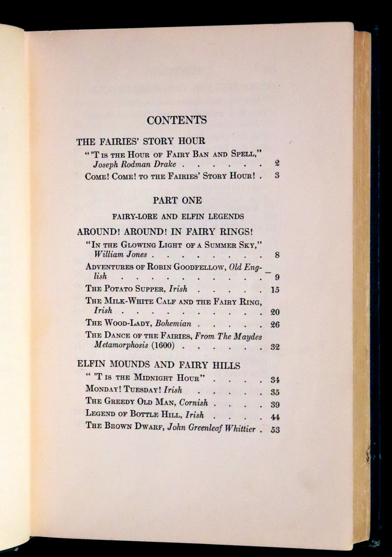 1918 Scarce First Edition - The Book of Elves and Fairies by Frances Jenkins Olcott illustrated by Milo Winter.