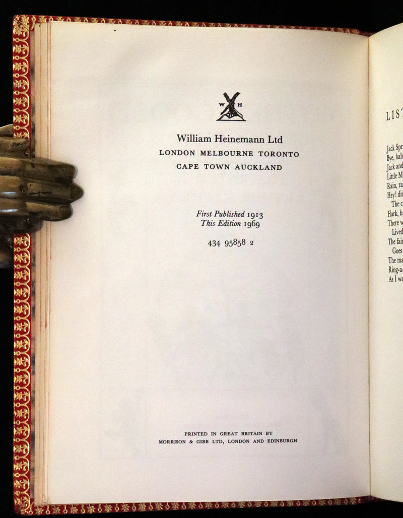 1969 Rare Book beautifully bound by Bayntun - MOTHER GOOSE illustrated by Arthur Rackham.