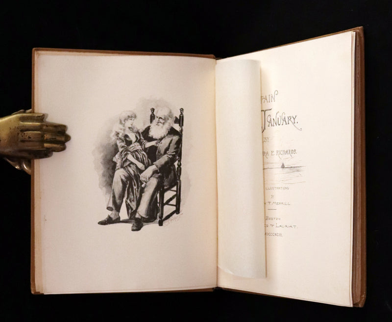 1893 Rare Victorian Book - CAPTAIN JANUARY, Lighthouse Keeper and His Little Girl by Laura E. Richards. Illustrated.