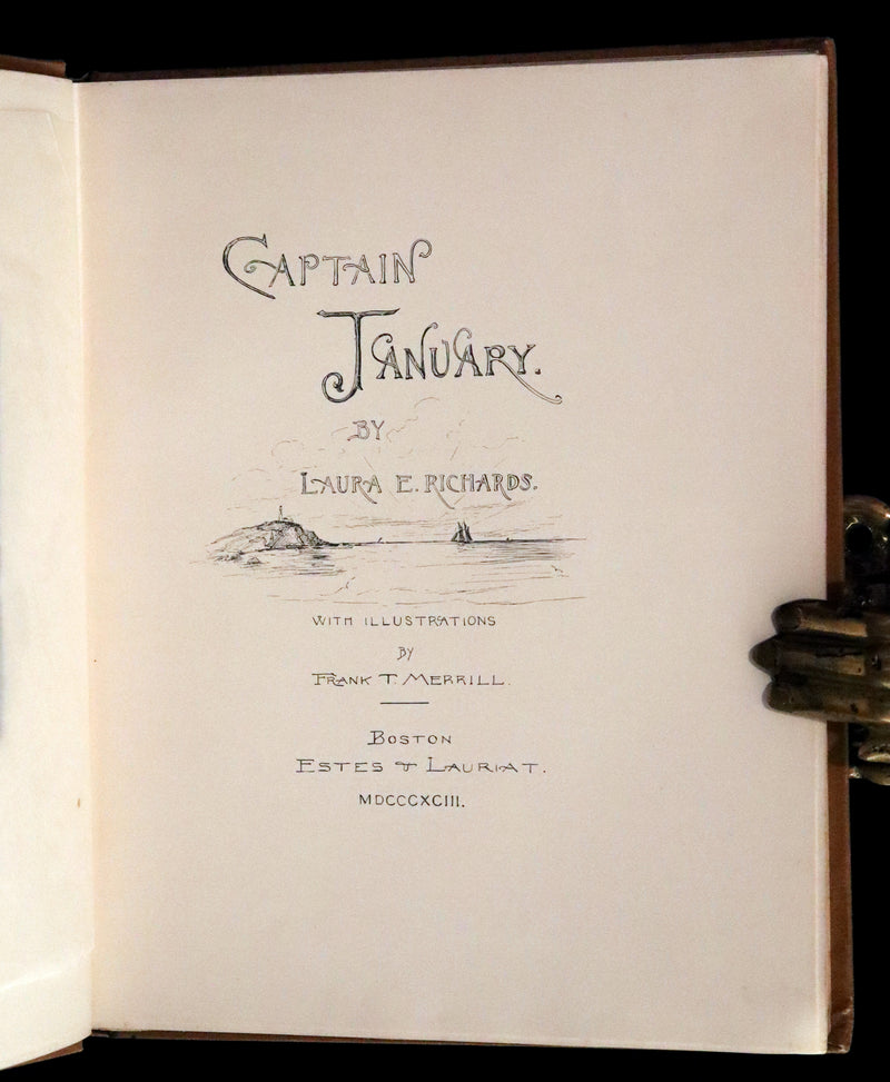 1893 Rare Victorian Book - CAPTAIN JANUARY, Lighthouse Keeper and His Little Girl by Laura E. Richards. Illustrated.
