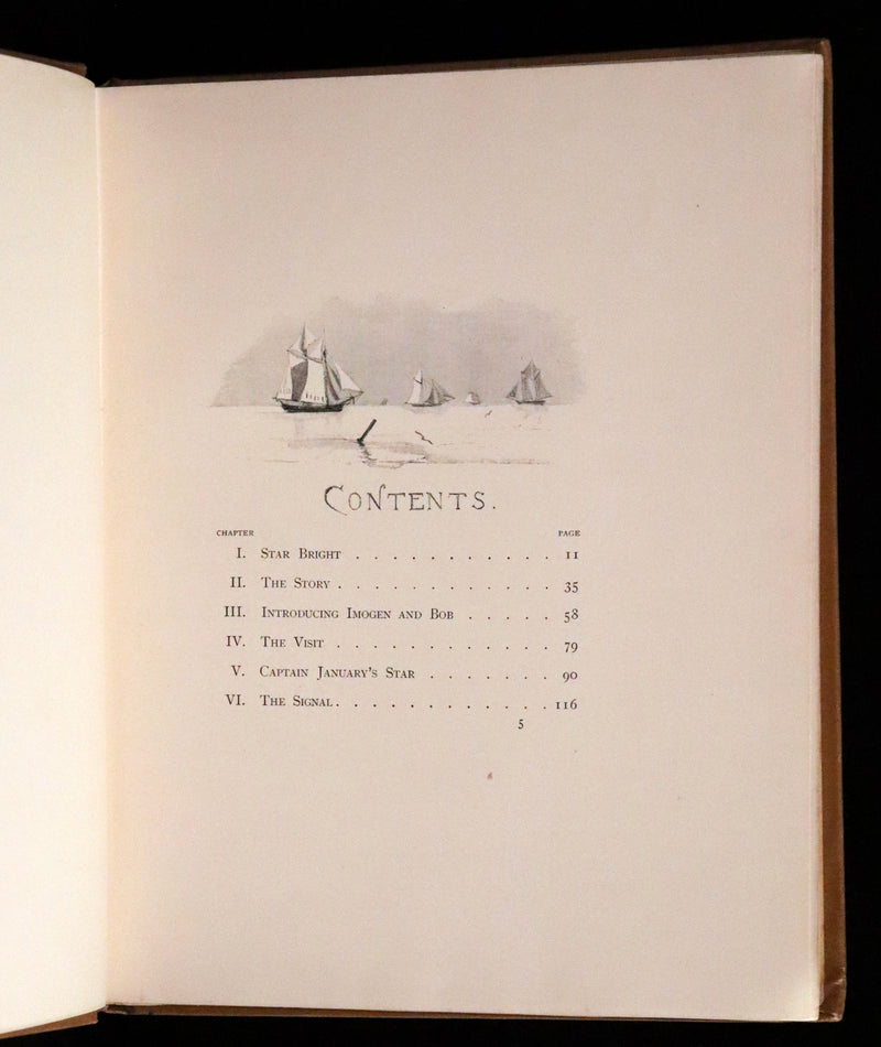 1893 Rare Victorian Book - CAPTAIN JANUARY, Lighthouse Keeper and His Little Girl by Laura E. Richards. Illustrated.