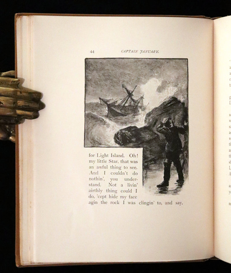1893 Rare Victorian Book - CAPTAIN JANUARY, Lighthouse Keeper and His Little Girl by Laura E. Richards. Illustrated.