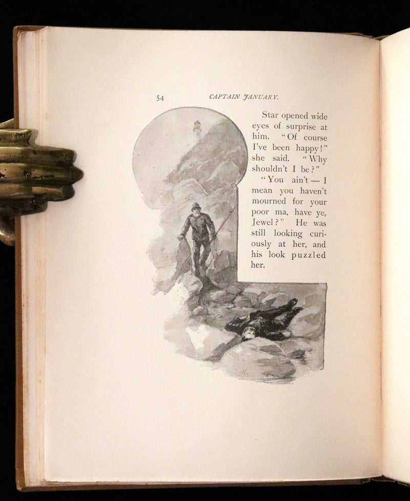 1893 Rare Victorian Book - CAPTAIN JANUARY, Lighthouse Keeper and His Little Girl by Laura E. Richards. Illustrated.