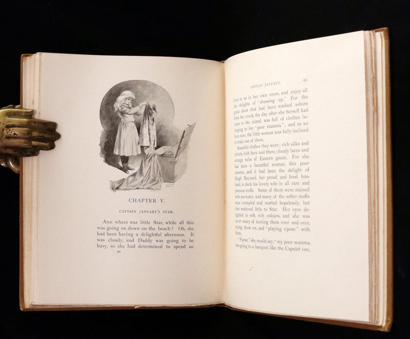 1893 Rare Victorian Book - CAPTAIN JANUARY, Lighthouse Keeper and His Little Girl by Laura E. Richards. Illustrated.