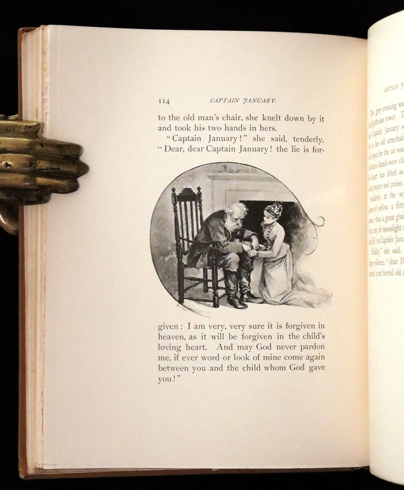 1893 Rare Victorian Book - CAPTAIN JANUARY, Lighthouse Keeper and His Little Girl by Laura E. Richards. Illustrated.