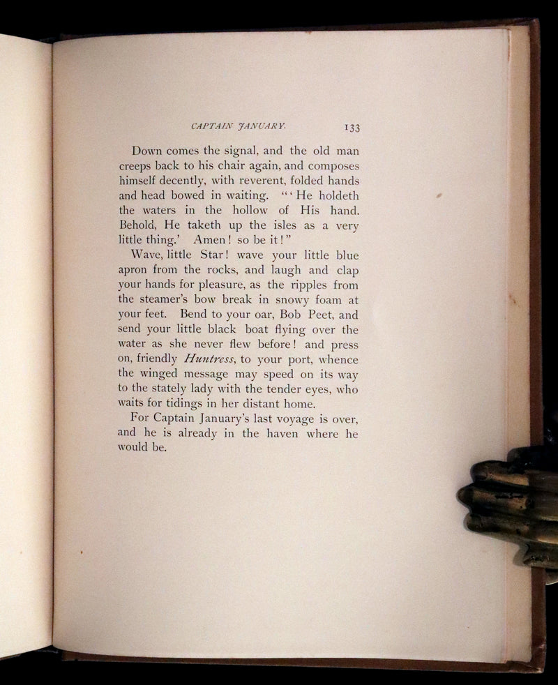 1893 Rare Victorian Book - CAPTAIN JANUARY, Lighthouse Keeper and His Little Girl by Laura E. Richards. Illustrated.