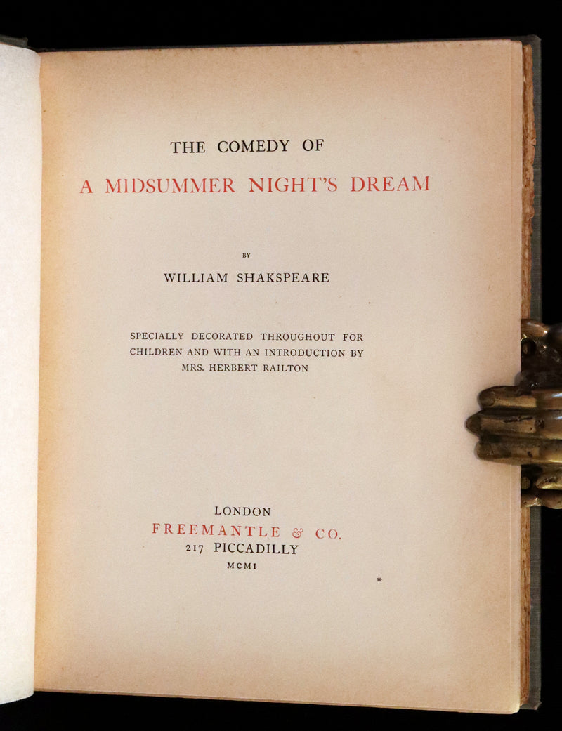 1901 Rare First Edition illustrated by Fanny Railton - Shakespeare's Midsummer Night's Dream.