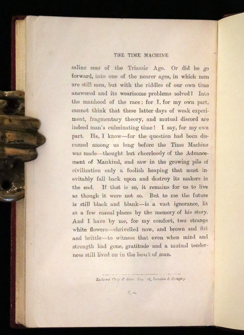 1895 Rare 1stED in a Bayntun Binding - THE TIME MACHINE An Invention by Herbert George Wells.