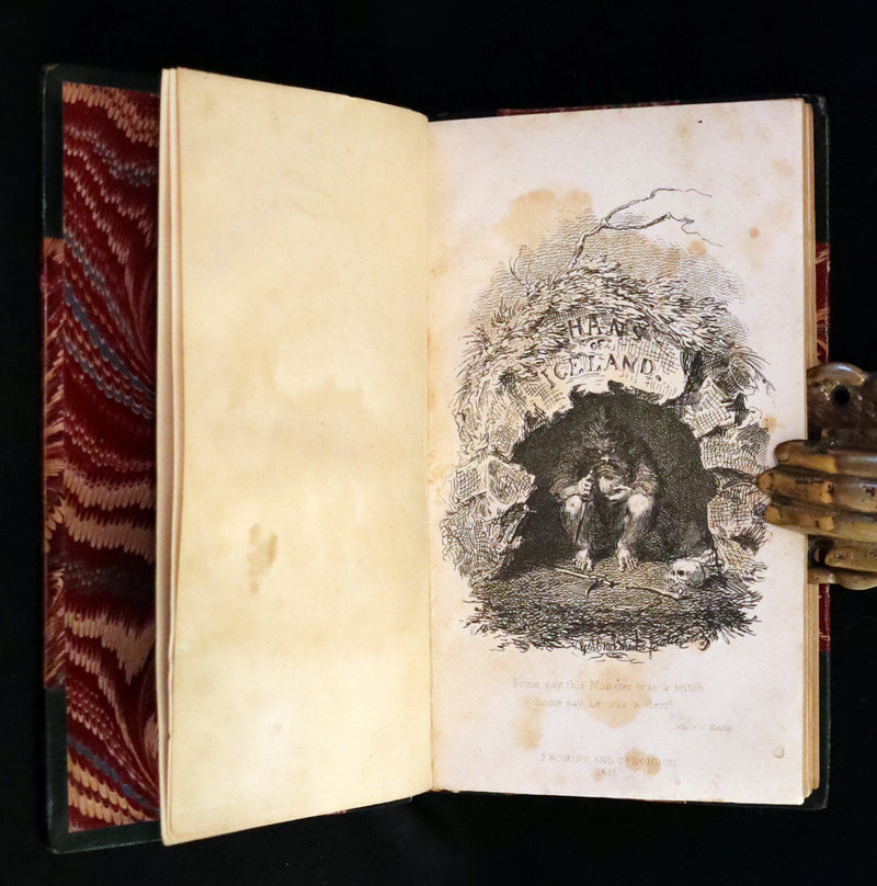 1825 Scarce First Edition - HANS of ICELAND by Victor Hugo Illustrated by Cruikshank. Gothic Novel.