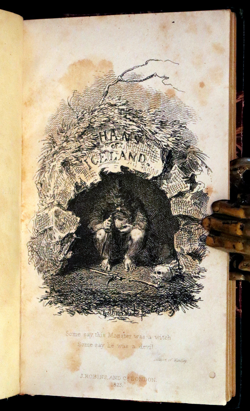 1825 Scarce First Edition - HANS of ICELAND by Victor Hugo Illustrated by Cruikshank. Gothic Novel.