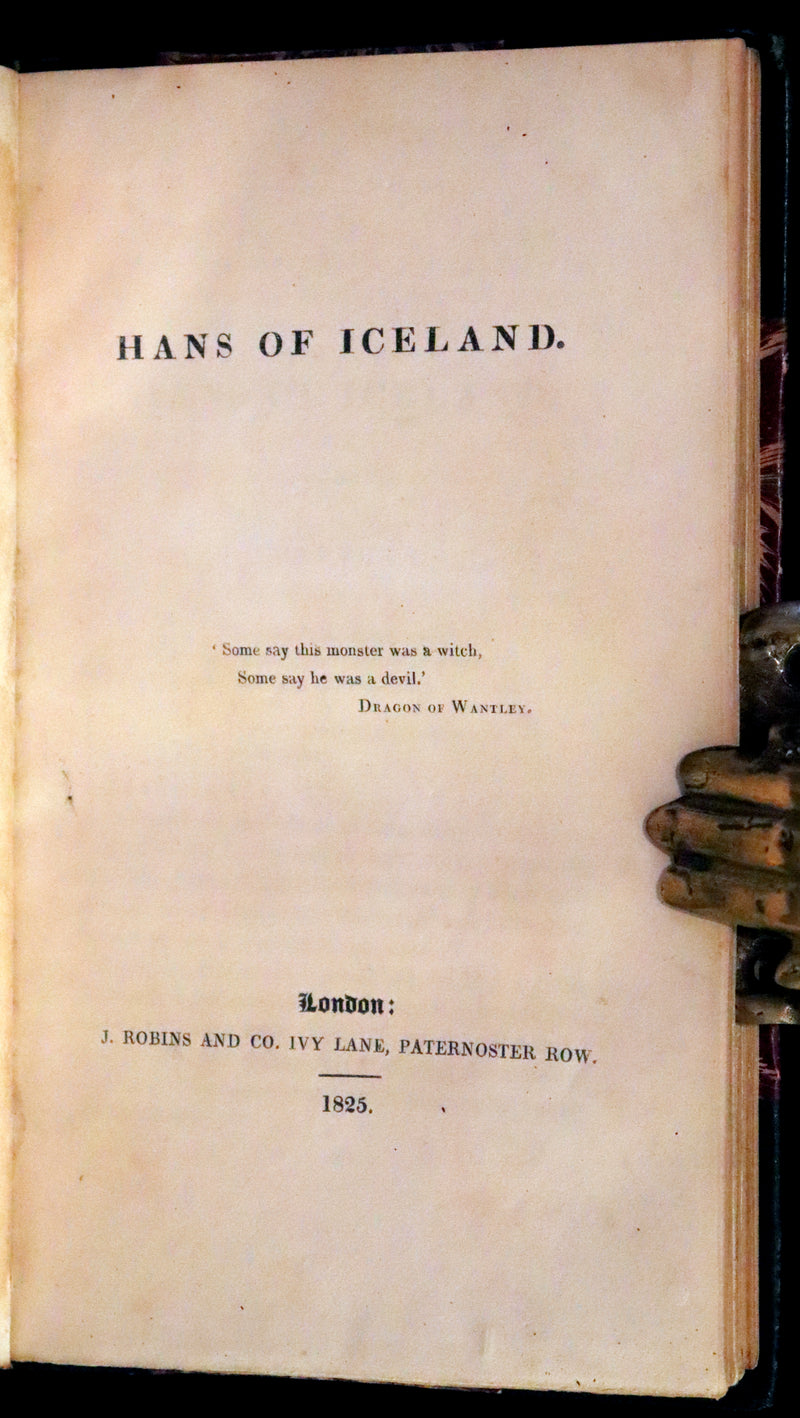 1825 Scarce First Edition - HANS of ICELAND by Victor Hugo Illustrated by Cruikshank. Gothic Novel.