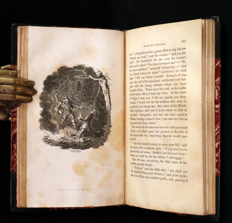 1825 Scarce First Edition - HANS of ICELAND by Victor Hugo Illustrated by Cruikshank. Gothic Novel.