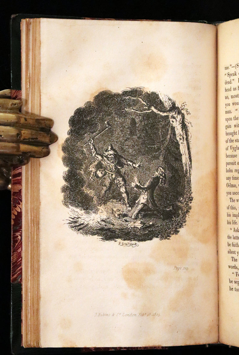 1825 Scarce First Edition - HANS of ICELAND by Victor Hugo Illustrated by Cruikshank. Gothic Novel.