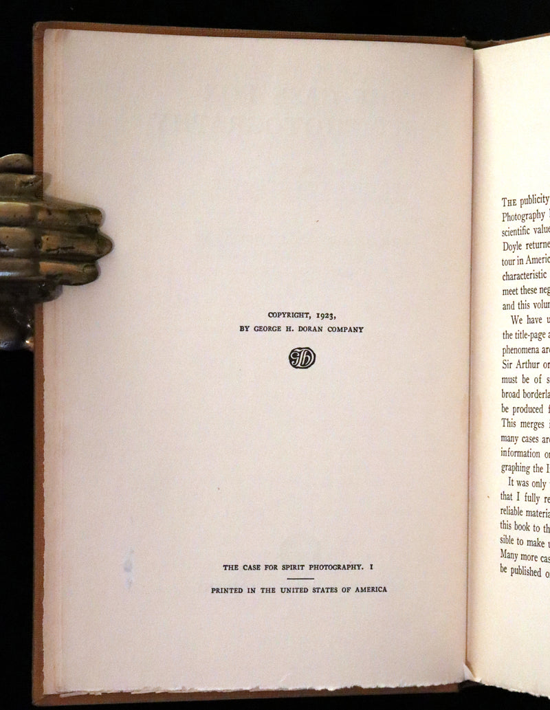 1923 Scarce First US Edition - Arthur Conan DOYLE - The Case for Spirit Photography. Ghosts or other spiritual entities.