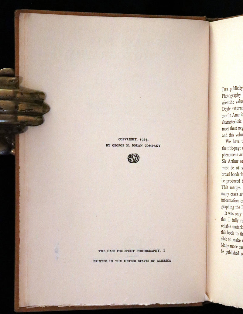 1923 Scarce First US Edition - Arthur Conan DOYLE - The Case for Spirit Photography. Ghosts or other spiritual entities.