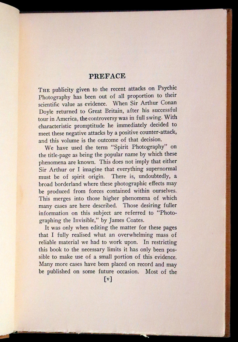 1923 Scarce First US Edition - Arthur Conan DOYLE - The Case for Spirit Photography. Ghosts or other spiritual entities.