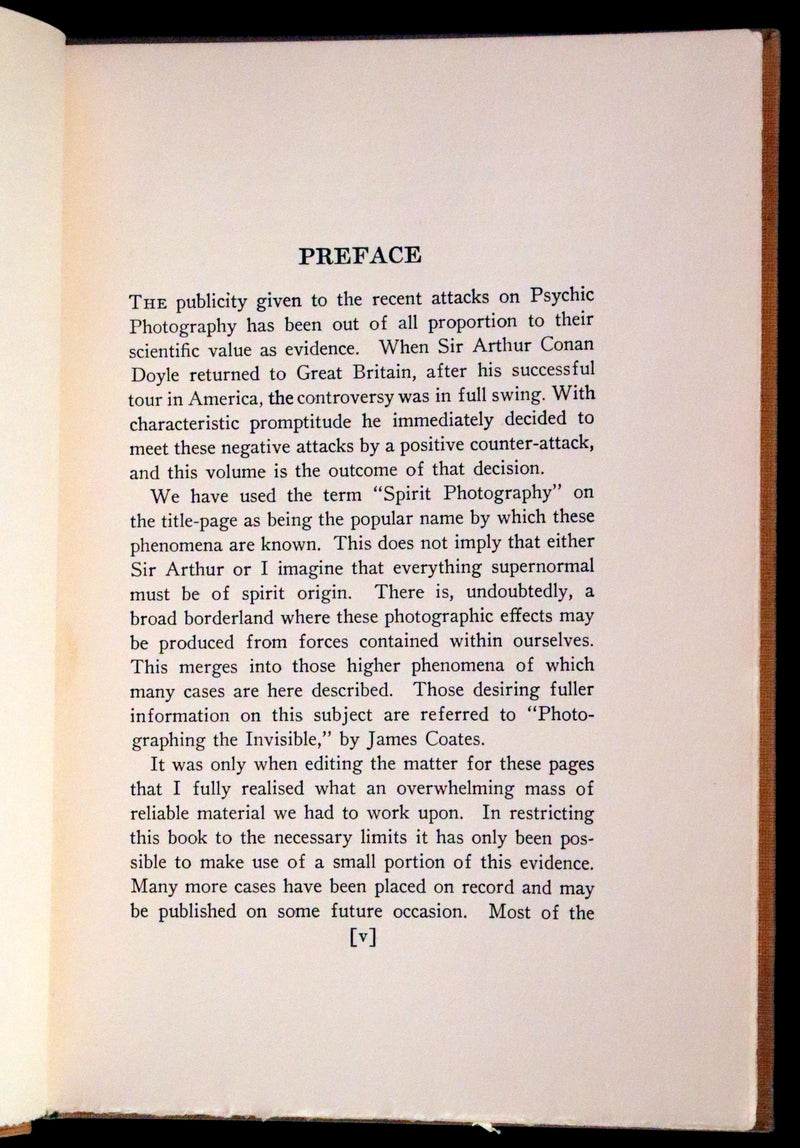 1923 Scarce First US Edition - Arthur Conan DOYLE - The Case for Spirit Photography. Ghosts or other spiritual entities.