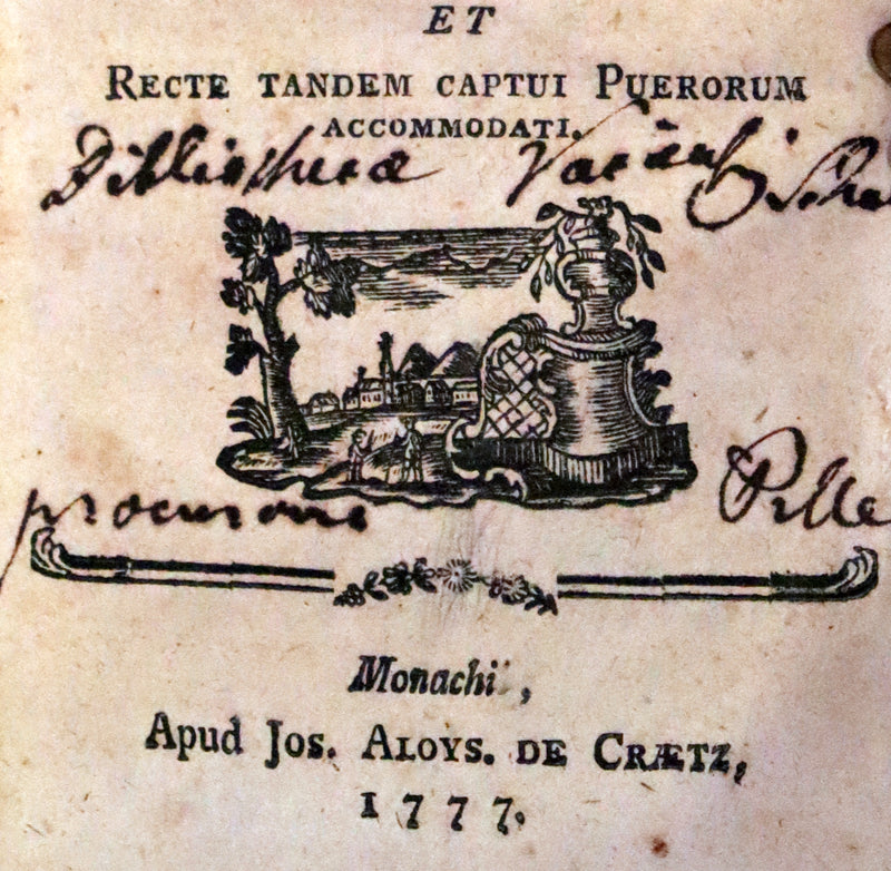 1777 Rare Latin-German Book - Phaedrus & AESOP'S FABLES, Fabularum Aesopiarum Libri V.