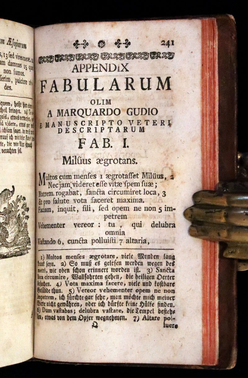1777 Rare Latin-German Book - Phaedrus & AESOP'S FABLES, Fabularum Aesopiarum Libri V.